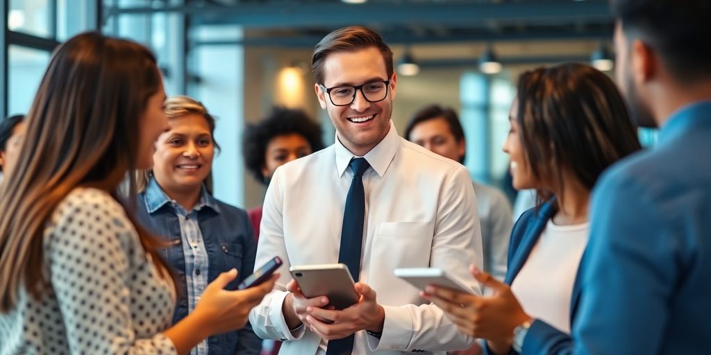 A person building trust with a diverse group online.